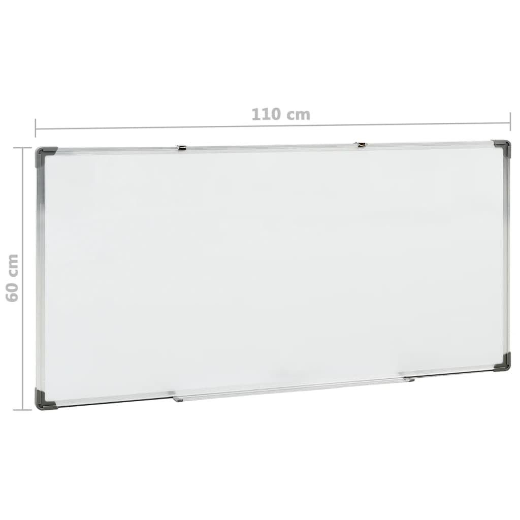 vidaXL Tablica magnetyczna, biała, 110x60 cm, stalowa