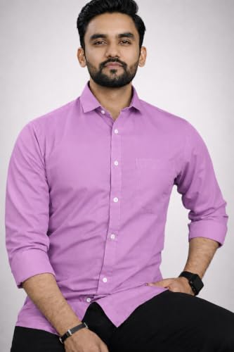 Image of Men Cotton Blend Full Sleeve Shirt for Man | Casual Business Party Festival Regular Fit, Long Sleeve with Chest Pocke | Formal Shirt for Men