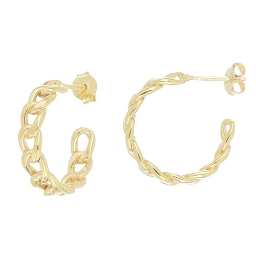 DelPia, Orecchini a Catena Modello Grumetta Piccola 2begold in Oro 18kt e Argento 925 (15mm)