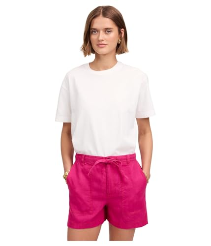 (取寄) メイドウェル レディース プル-オン ドローストリング ショーツ イン 100パーセント リネン Madewell women Pull-On Drawstring Shorts in 100% Linen Modern Fuchsia Madewell Women's Pull-On Drawstring Shorts in 100% Linen, Modern
