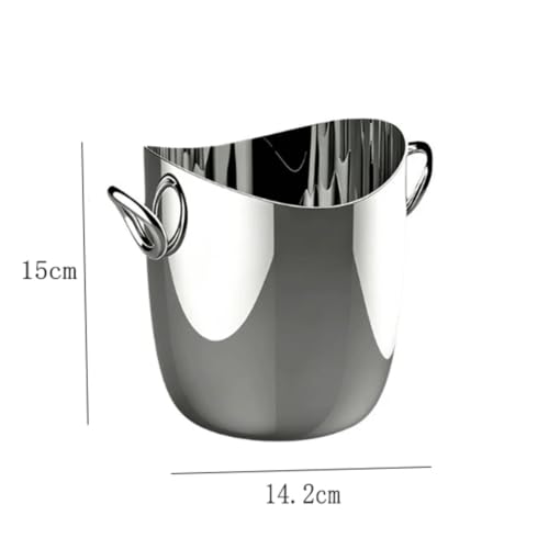 Cubitera de acero inoxidable portátil con asas para evitar que las bebidas se calienten 3