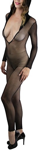 Image of ToBeInStyle Women's Long Sleeve Bodystocking Bodysuit Lingerie Regular & Plus Sizes