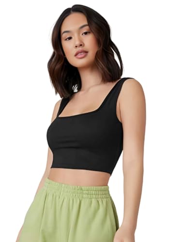Image of Ben Martin Women's Cotton Stretchable Square Neck Sleeveless Tank Top