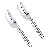 Cabilock 2 Stück Fischschuppenhobel Fischschaber Werkzeug zum Entfernen von Fischhaut fischschuppenmesser fish scale knife küchenkalk entferner Fischschäler reinigen Rostfreier Stahl Silver