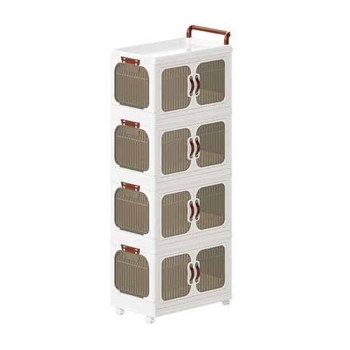 Armario de Ropa para Dormitorio Pequeño con Ruedas Gran Capacidad Perchero Armario Portátil Plegable para Ropa Maleta con Puertas para Dormitorios y Apartamentos(55 * 32 * 127cm)