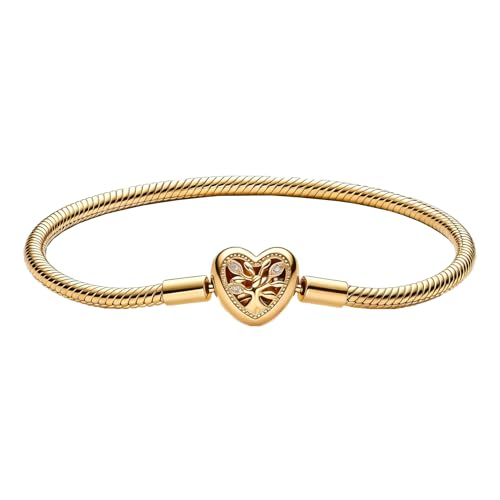 Hevdlt Goldfarben DamenarmbandSterling Silber mit vergoldeter Metalllegierung Kompatibel MomentsCharms Anhänger Armband From 17CM to 21CM