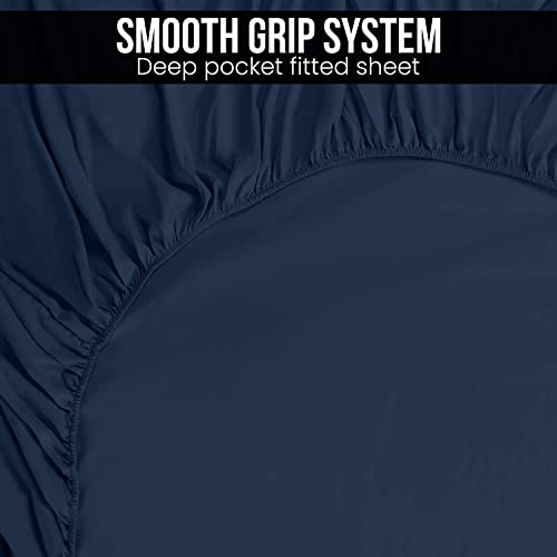 Utopia Bedding 4 Piece King Bedding Set - Duvet Cover, Fitted Sheet with Pillow cases - Soft Brushed Microfiber (Navy) - Image 4