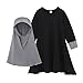 Muslim Girls Islamic Prayer Abayas with Hijab Ramadan Kaftan Abaya Robe Color Block Dresses Dubai Outfits for 0-10 Years