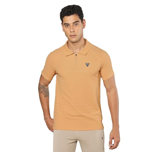Image of TECHNOSPORT Men's Polyester Slim Fit Polo T-Shirt - (P691 P) Pack of 1