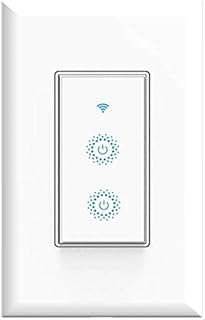 Nexete Smart Wi-Fi Double Light Switch, 2 in1 Single Pole Switch Compatible with Alexa Google Assistant & IFTTT,Remote Control, Timing Function No Hub Required (1-Pack Double Smart Switch)