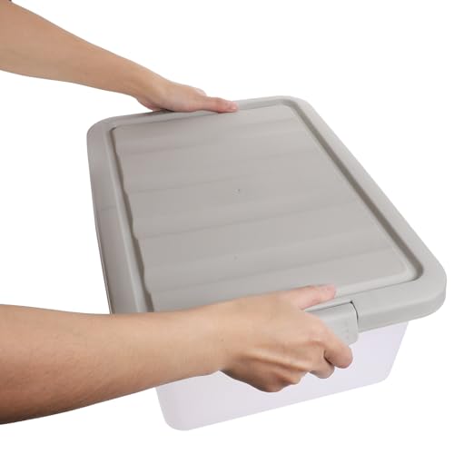 Bac de rangement pour vêtements et jouets boîte plastique transparente couvercle organisateur lit