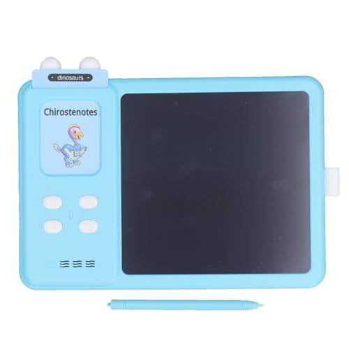 Omquot Tableta de Escritura con Tarjetas Educativas Parlantes para Niños, Juguete Interactivo con Pantalla LCD, para Niños Que Aprenden Letras y Números, Material ABS (Azul)