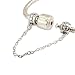 Clasp Safety Chain Charm 925 Sterling Silver Clip Stopper Charm for Women Charm Bracelet (heart)