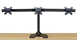 EZM Deluxe Triple Monitor Mount Stand Free Standing with Grommet Mount Option Supports up to 3 28'...