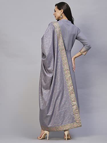 Image of ANNI DESIGNER Women Cotton Blend Solid Kurta With Pant & Dupatta
