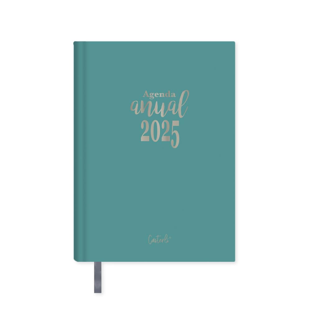 Casterli • - Annual Calendar 2023 Basic Edition, Day Page - Basic Pastel (Turkish) with Lined and Padded Cover, the Letters 2021 Stamping in Gold. With A5 Size 16 x 22 cm