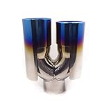 Silenciador De Cola De Tubo Para BMW 1 3 5 Series UniversalCar sistemas de escape tubos silenciador extremo trasero accesorios para automóviles inoxidable Tubo Escape doble (Color : K Blue)