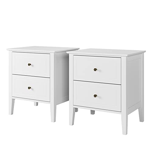 【Ampio spazio di archiviazione】: venduto in un set di 2 comodini, questo comodino misura 50x40x55,5 cm con 2 cassetti, il comò offre spazio sufficiente per riporre gli oggetti, il piano del tavolo può contenere fazzoletti, tazze, telefoni cellulari, cornici per foto, sveglia, lampada da scrivania, ecc.Dimensioni interne del cassetto: 34.8x33.8x7cm.