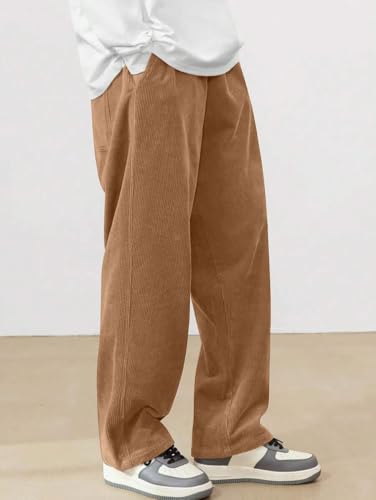 Image of ZAFUL Men's Corduroy Straight Leg Loose Fit Casual Pants