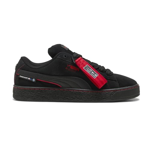 PUMA Men's BMW MMS Suede XL Sneakers Black/Pop Red, 13