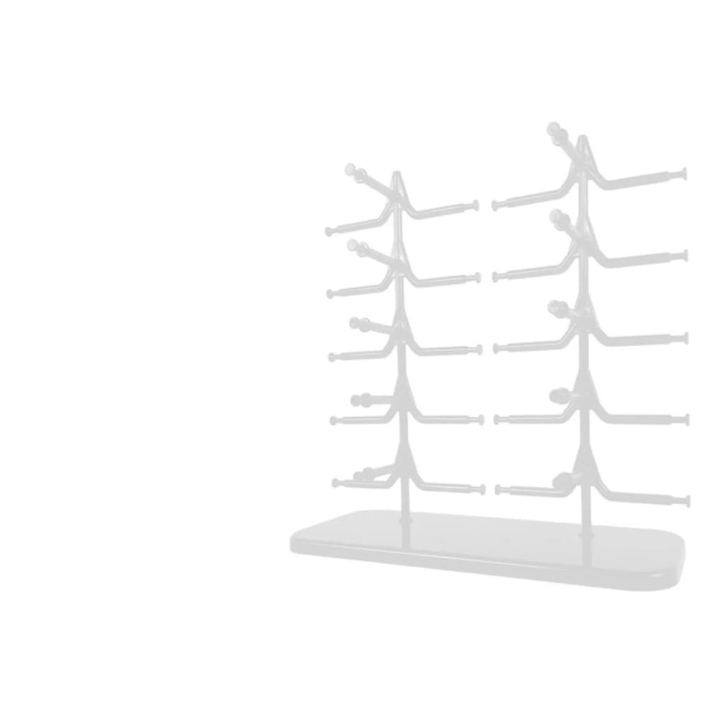 guiling-1986 Eyeglasses Display Rack Eyeglass Glasses Stand Case Tabletop Holder Simple Frame Rack Two-Row Sunglasses Display Eyewear Multiple Counter Organizer for Eyewear(White)