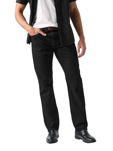 Jean Guess Angels homme noir ajusté fini les pantalons inconfortables