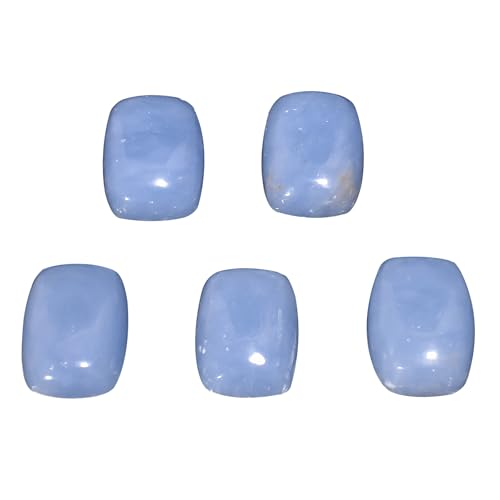 2 PCS, 14X10 MM, AURA GEMS Natural Angelite, Cabochon, Radiant