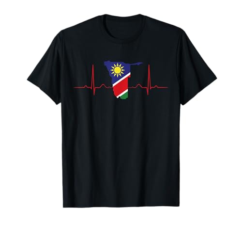 Namibia Heart Namibian Heartbeat Vintage Namibia Mapa Camiseta