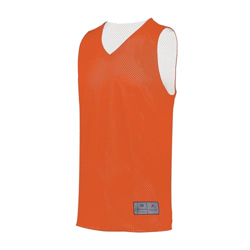 Augusta Sportswear Men's Standard Tricot Mesh Reversible Jersey 2.0, Orange/White