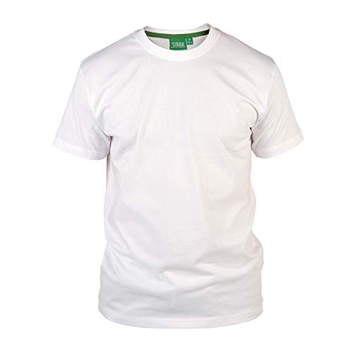 Duke London D555 Kingsize Big Men's Flyers Crew Neck T-Shirt White 2XL-6XL RRP £10.99, White, XXL