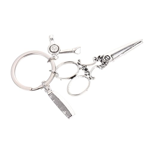 DEARMAMY llavero secador de pelo llaves del auto llavero para bolso llavero novedad vestidor fashion keyring mochila colgantes bolsa colgando decoración Aleación de zinc Silver