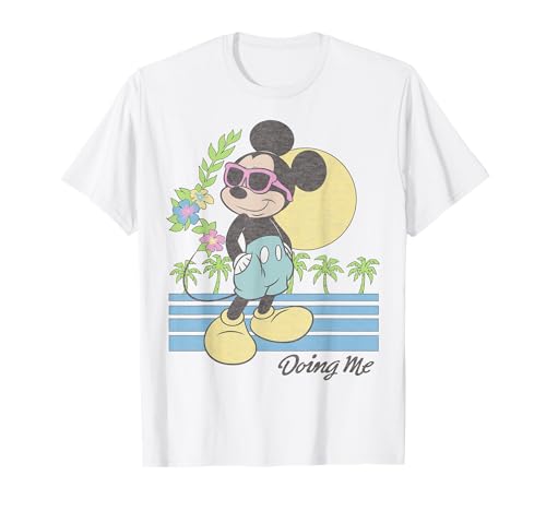 T-shirt Mickey Mouse Disney sunset pour adulte en coton doux
