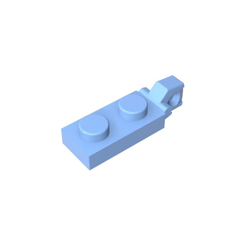 Gobricks 44301 Hinge Plate Hinge Plate 1x2 Locking with 1 Finger On End, Without Groove 50 Pieces GDS-820 Compatible with Lego Building Blocks Color:Bright Light Blue — image 1
