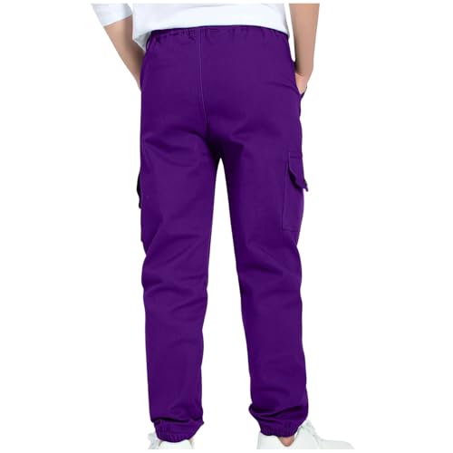Boys Track Pants Quick Dry Sports Cargo Pants Stretch Elastic Waist School Kids Twill Joggers for 4-13 Years3