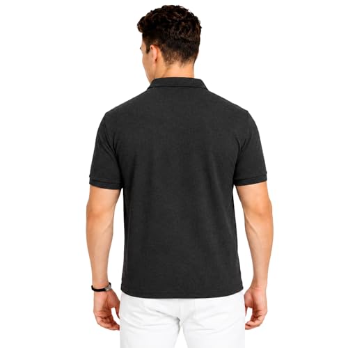 Image of Men's Plain Polo T-Shirt | Cotton Blend Regular Fit Casual Collar T-Shirt