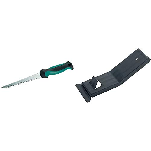 Wolfcraft 4033000 Scie main pour Découpe de plaque plâtre,multicolore & 4045000 1 Lève-plaque L215 x L75 x H65 mm avec Crochets de Traction Noir