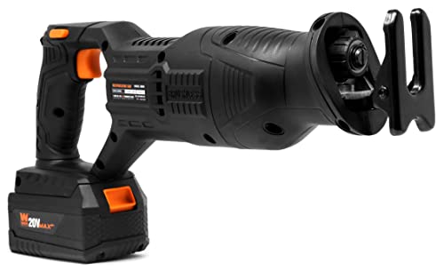 Image of WEN Cordless Reciprocating Saw, Brushless with 20V Max 4.0 Ah Lithium-Ion Battery and Charger (20630)