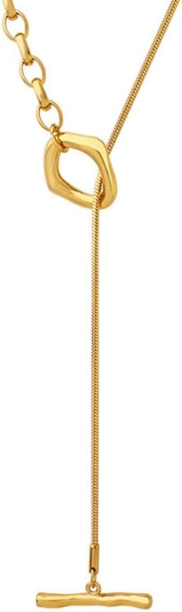 Zankulas18k Gold Plated Lariat Y Necklace for Women Toggle Clasp Necklaces Adjustable Lariat Necklace With Long Pendant Layered Choker Necklaces
