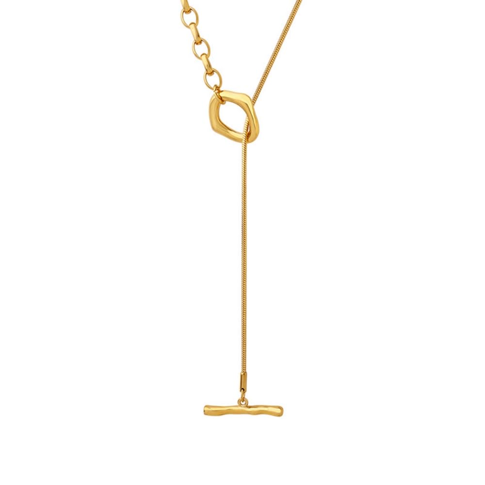 Zankulas18k Gold Plated Lariat Y Necklace for Women Toggle Clasp Necklaces Adjustable Lariat Necklace With Long Pendant Layered Choker Necklaces