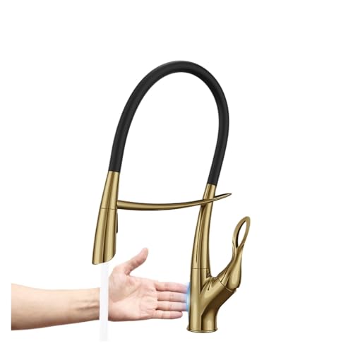 Grifo de cocina gris para fregadero con mezclador magnético y sistema táctil moderno