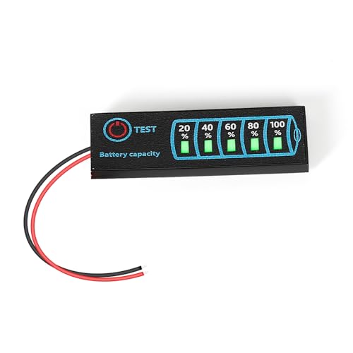Jadeshay Batteriemonitor, Batteriemessgerät Batterieleistungsanzeigefeld Digitales Panel-Voltmeter 12V 24V Automatische Erkennung DC5-30V für Lithium-Ionen- und Blei-Säure-Batterie