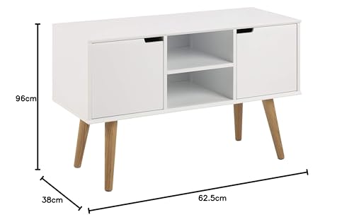 AC Design Furniture 60639 Anrichte Mariela, Türen 2 Stück, Boden 1 Stück Holz, 96 x 38 x 62,5 cm, weiß - 3