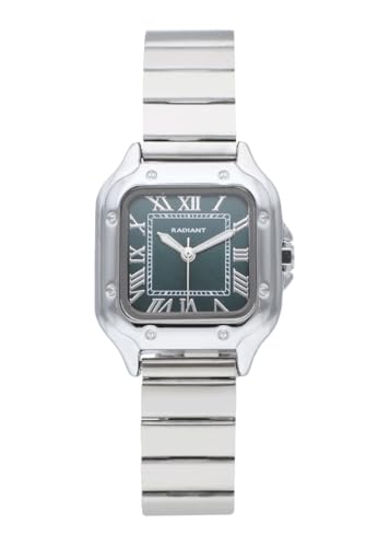 Radiant - Colección Chris Her - Reloj analógico. Reloj de Pulsera para Mujer. Reloj de Brazalete con Esfera Verde y Correa Plateada. Tamaño 27,5mm. 3ATM.