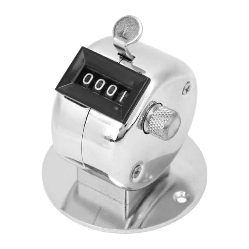 Tally Counter Silver Metal Hand Click Counter 4-Digits Manual Mechanical Palm Counter Stadium Sports Supplies by Walfront - Used condition - Image 3