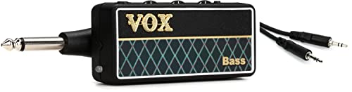 Vox amPlug 2 Bass Headphone Guitar Amp Bundle with CMM-110 Stereo Interconnect Cable - 3.5mm TRS Male to 3.5mm TRS Male - 10 foot