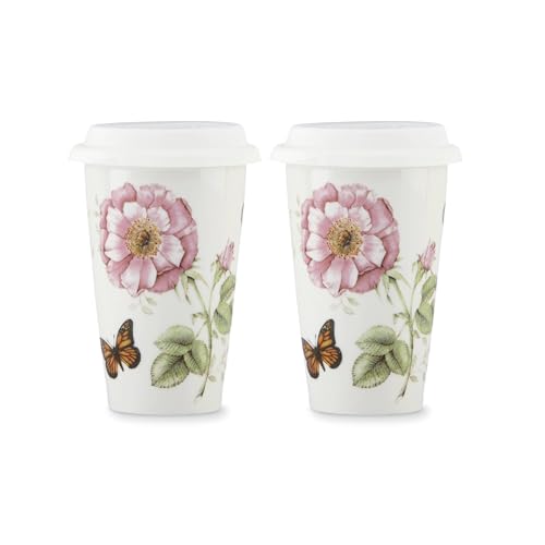 Lenox 896463 Butterfly Meadow Thermal Travel Mugs, Set Of 2