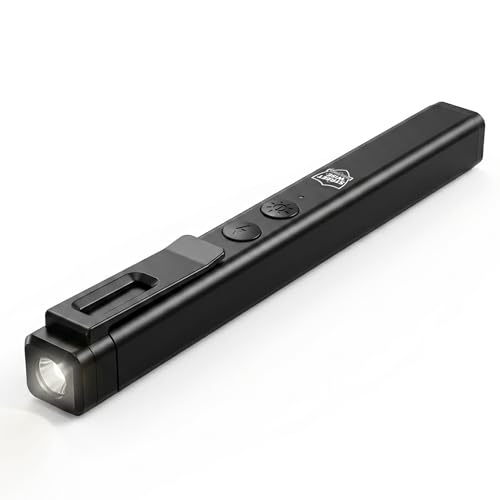 Streetwise Hot Rod Pain Pen Dual Light Stun Gun - 6.5' Stun Gun Pen with USB Rechargeable, Dual Flashlights (LED & COB), Built-in Magnet for Auto Safety, Self Defense Tool for Women and Men, Black