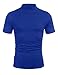 Mens Casual Basic Turtleneck Tops Melange Colored Slim Fit Short Sleeve T Shirt Blue M