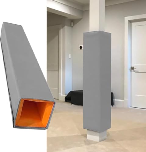 4ft High Weatherproof Playground Basketball Pole Padding Wrap Around, Basement Pole Cover Padded, 4 5 6 7 8 10 12 Inch Square Column Warps Protector(Grey - H 4ft,Id 9x9 in)