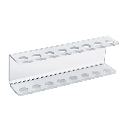 Ackers Transparent Acrylic Test Tube Rack, 8 Tube Capacity, 0.7â€œ (18mm) Holes for 10ML Test Tubes